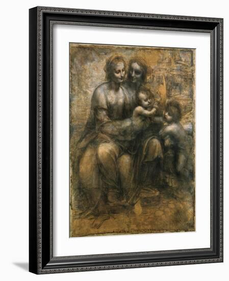 The Virgin and Child with Saint Anne and Saint John the Baptist, C1500-Leonardo da Vinci-Framed Giclee Print