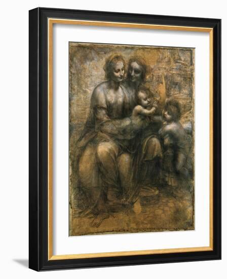 The Virgin and Child with Saint Anne and Saint John the Baptist, C1500-Leonardo da Vinci-Framed Giclee Print