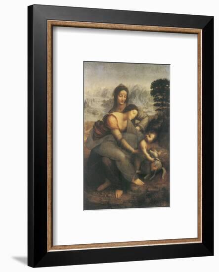 The Virgin and Child with Saint Anne-Leonardo da Vinci-Framed Premium Giclee Print