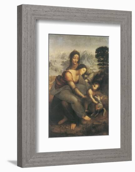 The Virgin and Child with Saint Anne-Leonardo da Vinci-Framed Premium Giclee Print