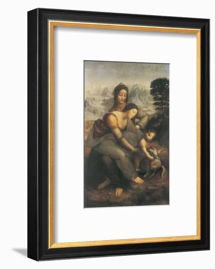 The Virgin and Child with Saint Anne-Leonardo da Vinci-Framed Premium Giclee Print