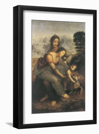 The Virgin and Child with Saint Anne-Leonardo da Vinci-Framed Premium Giclee Print