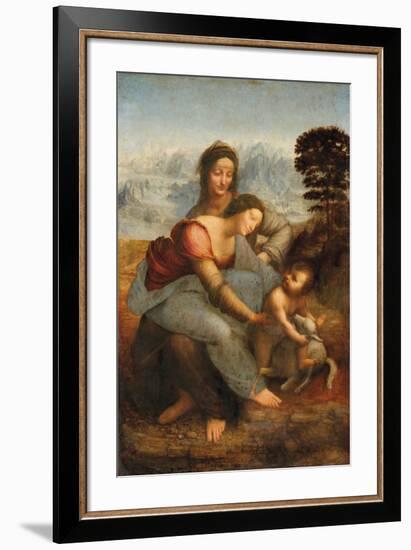 The Virgin and Child with Saint Anne-Leonardo Da Vinci-Framed Premium Giclee Print