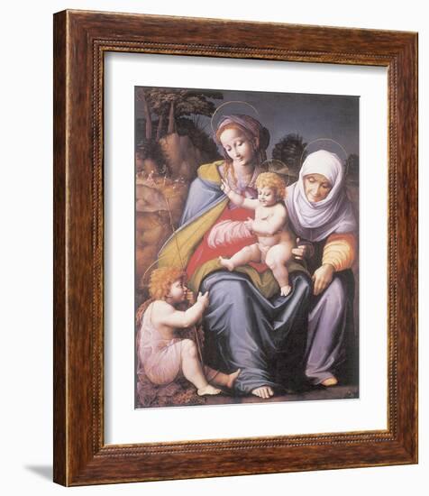 The Virgin And Child With Saint Elizabeth And John The Baptist-Francesco Ubertini Bacchiacca-Framed Premium Giclee Print