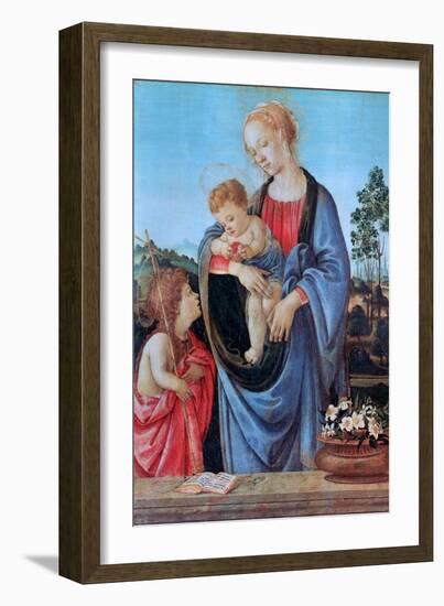 The Virgin and Child with Saint John, 1480-Filippino Lippi-Framed Giclee Print