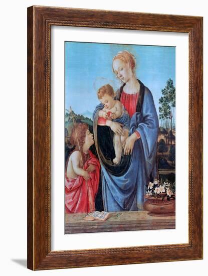 The Virgin and Child with Saint John, 1480-Filippino Lippi-Framed Giclee Print