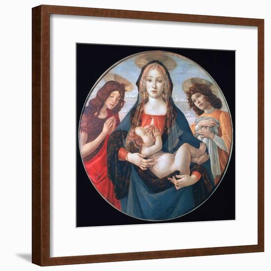 The Virgin and Child with Saint John and an Angel, C1490-Sandro Botticelli-Framed Giclee Print