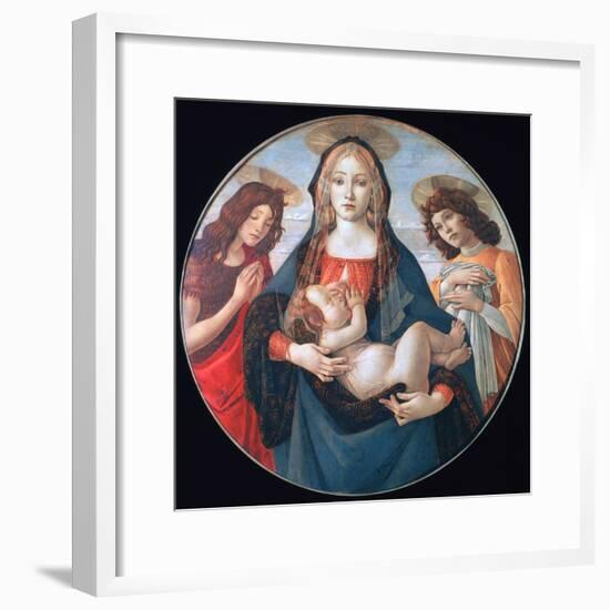 The Virgin and Child with Saint John and an Angel, C1490-Sandro Botticelli-Framed Giclee Print