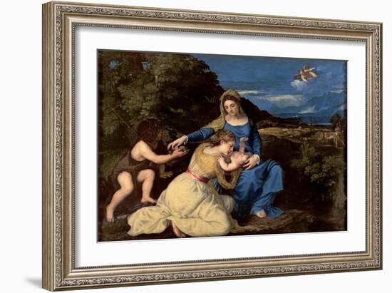 The Virgin and Child with Saints, 1532-Titian (Tiziano Vecelli)-Framed Giclee Print