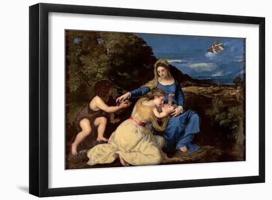 The Virgin and Child with Saints, 1532-Titian (Tiziano Vecelli)-Framed Giclee Print