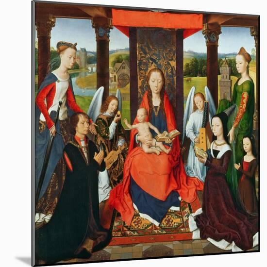 The Virgin and Child with Saints and Donors, a Panel from 'The Donne Triptych' C.1478 (Oil on Oak)-Hans Memling-Mounted Giclee Print