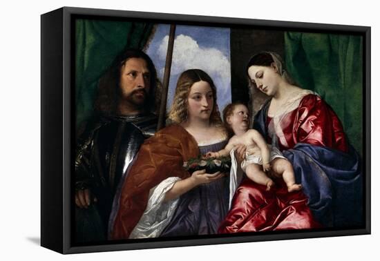 The Virgin and Child with Saints Dorothy and George, Ca. 1518-Titian (Tiziano Vecelli)-Framed Premier Image Canvas