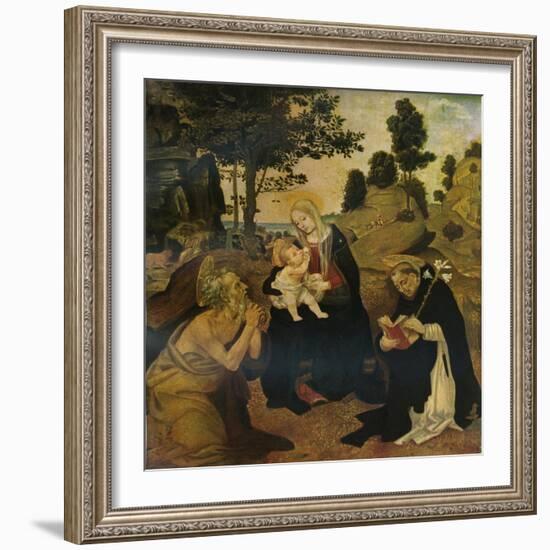 The Virgin and Child with Saints Jerome and Dominic, c1485, (1911)-Filippino Lippi-Framed Giclee Print