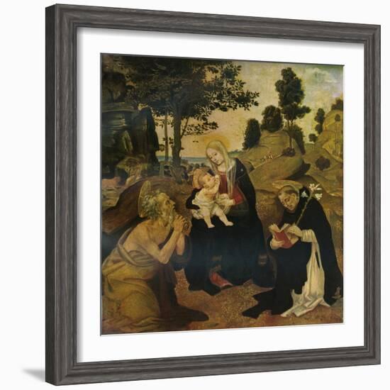 The Virgin and Child with Saints Jerome and Dominic, c1485, (1911)-Filippino Lippi-Framed Premium Giclee Print