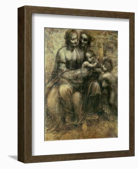 The Virgin and Child with Ss. Anne and John the Baptist, circa 1499-Leonardo da Vinci-Framed Premium Giclee Print