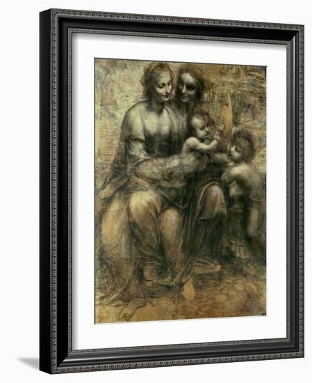 The Virgin and Child with Ss. Anne and John the Baptist, circa 1499-Leonardo da Vinci-Framed Giclee Print