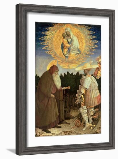 The Virgin and Child with St. George and St. Anthony the Abbot (Egg Tempera on Poplar)-Antonio Pisani Pisanello-Framed Giclee Print