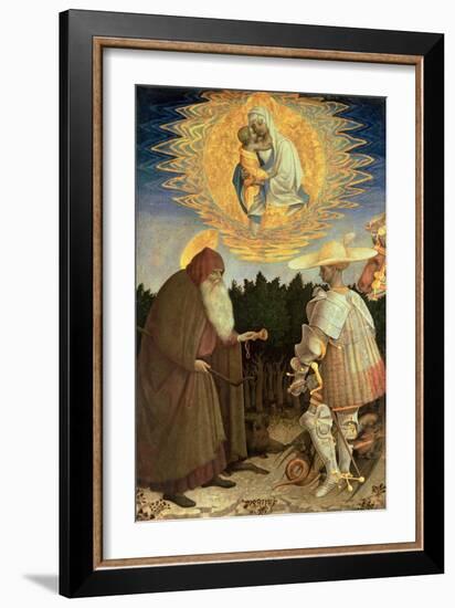 The Virgin and Child with St. George and St. Anthony the Abbot (Egg Tempera on Poplar)-Antonio Pisani Pisanello-Framed Giclee Print