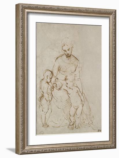 The Virgin and Child with St John-Raphael-Framed Giclee Print