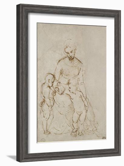 The Virgin and Child with St John-Raphael-Framed Giclee Print