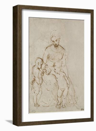 The Virgin and Child with St John-Raphael-Framed Giclee Print