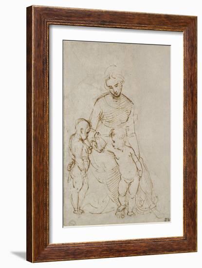 The Virgin and Child with St John-Raphael-Framed Giclee Print