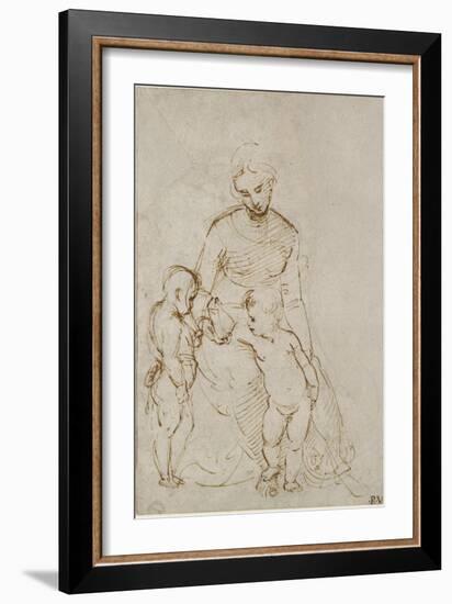 The Virgin and Child with St John-Raphael-Framed Giclee Print