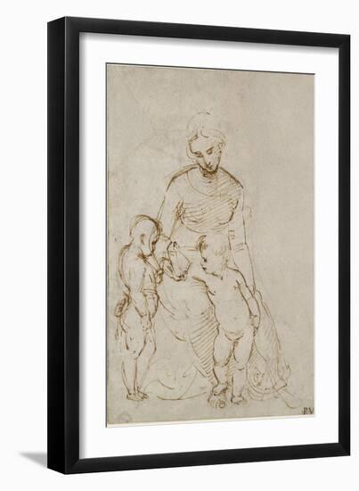The Virgin and Child with St John-Raphael-Framed Giclee Print