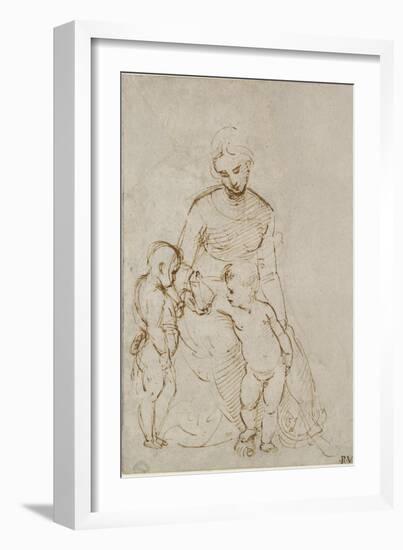 The Virgin and Child with St John-Raphael-Framed Giclee Print