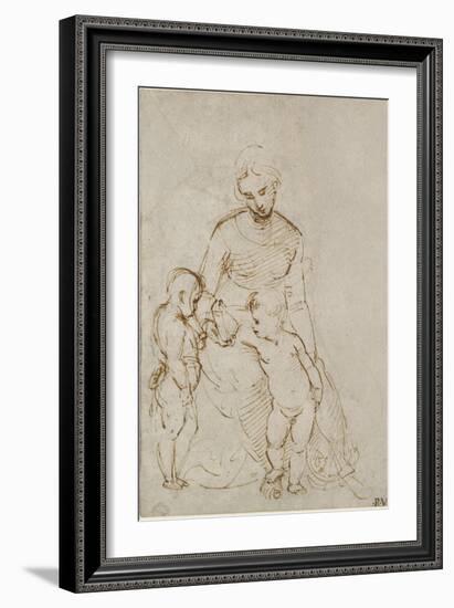 The Virgin and Child with St John-Raphael-Framed Giclee Print