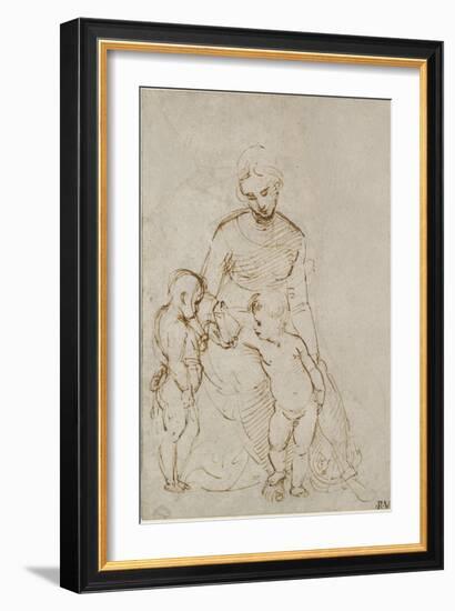 The Virgin and Child with St John-Raphael-Framed Giclee Print