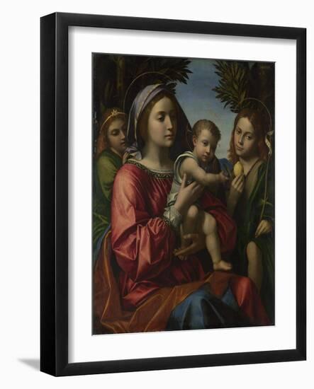 The Virgin and Child with the Baptist and an Angel, C. 1516-Paolo Morando-Framed Giclee Print