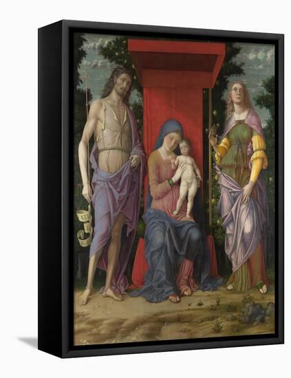The Virgin and Child with the Magdalen and Saint John the Baptist, C. 1495-Andrea Mantegna-Framed Premier Image Canvas