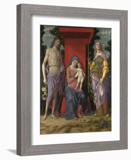 The Virgin and Child with the Magdalen and Saint John the Baptist, C. 1495-Andrea Mantegna-Framed Giclee Print