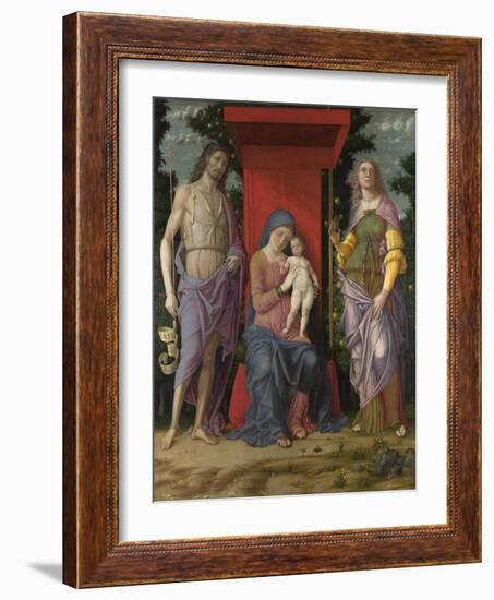 The Virgin and Child with the Magdalen and Saint John the Baptist, C. 1495-Andrea Mantegna-Framed Giclee Print