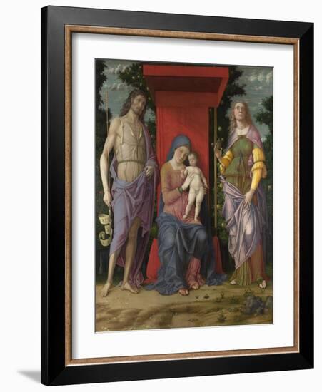 The Virgin and Child with the Magdalen and Saint John the Baptist, C. 1495-Andrea Mantegna-Framed Giclee Print