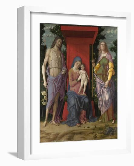 The Virgin and Child with the Magdalen and Saint John the Baptist, C. 1495-Andrea Mantegna-Framed Giclee Print