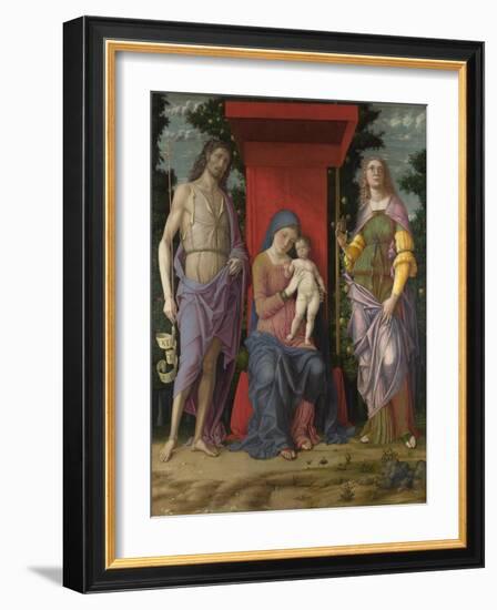 The Virgin and Child with the Magdalen and Saint John the Baptist, C. 1495-Andrea Mantegna-Framed Giclee Print