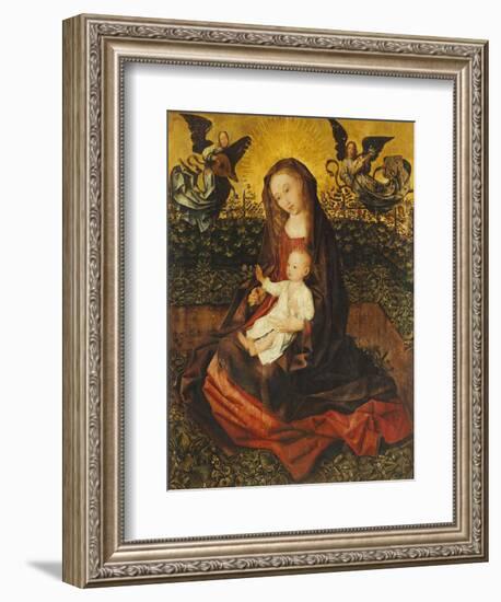 The Virgin and Child with Two Music-Making Angels in a Rose Garden-Rogier van der Weyden-Framed Giclee Print