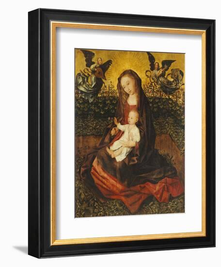 The Virgin and Child with Two Music-Making Angels in a Rose Garden-Rogier van der Weyden-Framed Giclee Print