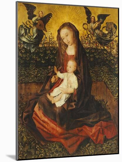 The Virgin and Child with Two Music-Making Angels in a Rose Garden-Rogier van der Weyden-Mounted Giclee Print
