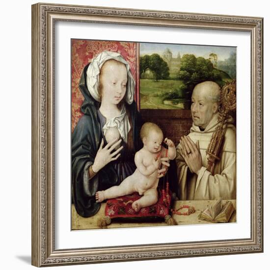 The Virgin and Child Worshipped by St.Bernard (Detail)-Joos Van Cleve-Framed Giclee Print