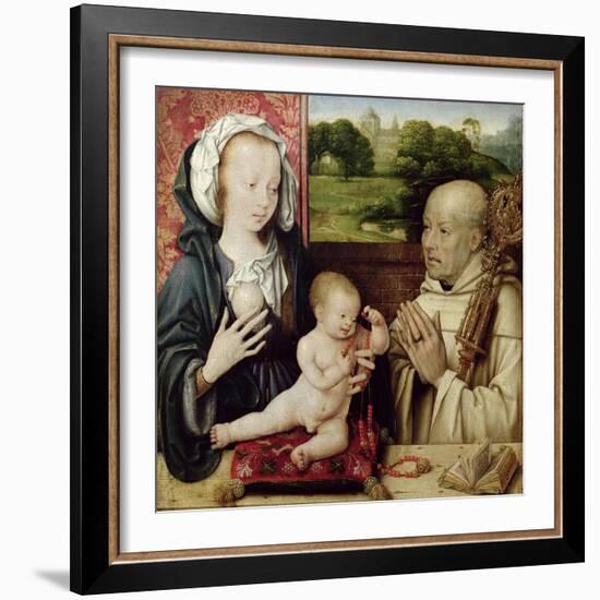 The Virgin and Child Worshipped by St.Bernard (Detail)-Joos Van Cleve-Framed Giclee Print