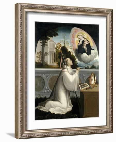 The Virgin Appears to Saint Bernard, 1540-1545-Juan Correa de Vivar-Framed Giclee Print