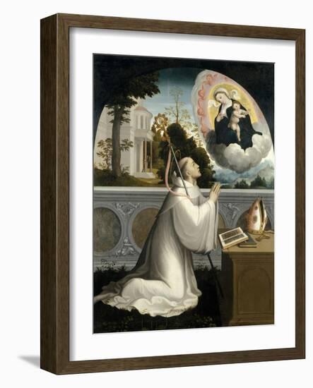 The Virgin Appears to Saint Bernard, 1540-1545-Juan Correa de Vivar-Framed Giclee Print