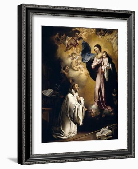 The Virgin Appears to Saint Bernard, Ca. 1655-Bartolome Esteban Murillo-Framed Giclee Print