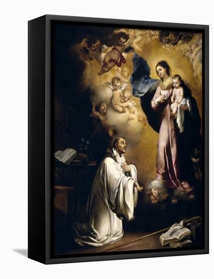 The Virgin Appears to Saint Bernard, Ca. 1655-Bartolome Esteban Murillo-Framed Premier Image Canvas