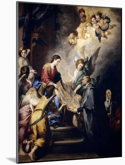 The Virgin Descending to Award Saint Ildefons, Ca. 1655-Bartolome Esteban Murillo-Mounted Giclee Print