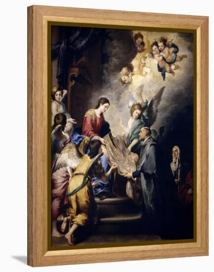 The Virgin Descending to Award Saint Ildefons, Ca. 1655-Bartolome Esteban Murillo-Framed Premier Image Canvas