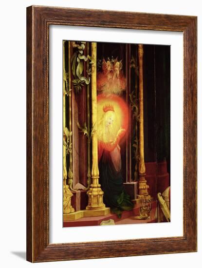 The Virgin Illuminated, Detail from the Concert of Angels from the Isenheim Altarpiece-Matthias Grünewald-Framed Giclee Print